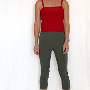 Stretch capri pants - khaki | Philippa Toby