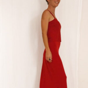 Slender maxi skirt red